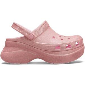 NEW Crocs Sizes 8, 9, 10 Women's Bae Glitter Platform Clog - Pink Milk